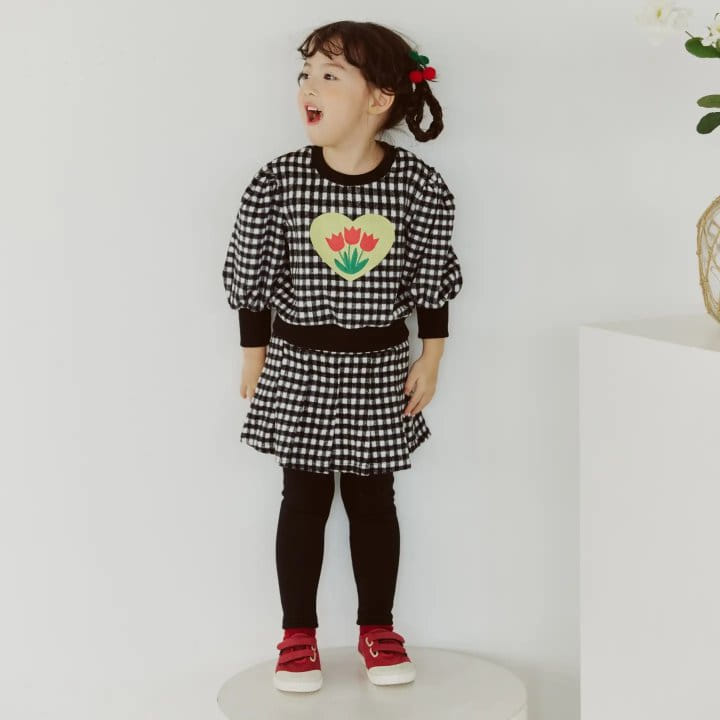 Orange Mom - Korean Children Fashion - #childofig - Tulip Check Blouse