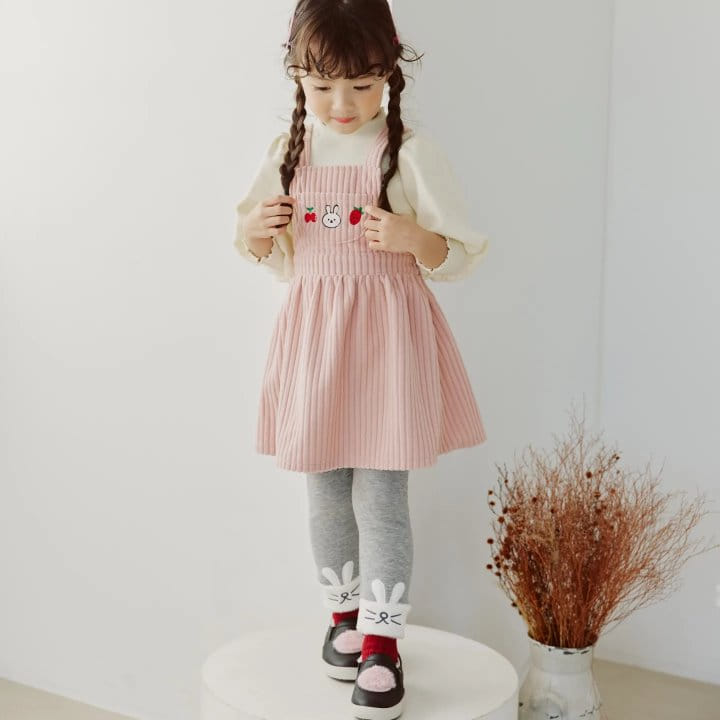Orange Mom - Korean Children Fashion - #childofig - Rib Dungarees One-piece - 2