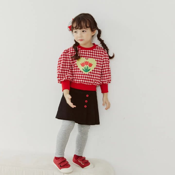 Orange Mom - Korean Children Fashion - #discoveringself - Tulip Check Blouse - 5