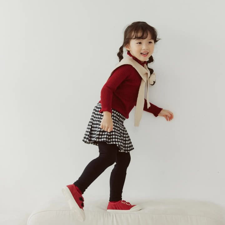 Orange Mom - Korean Children Fashion - #kidsshorts - Check Wrinkle Leggings