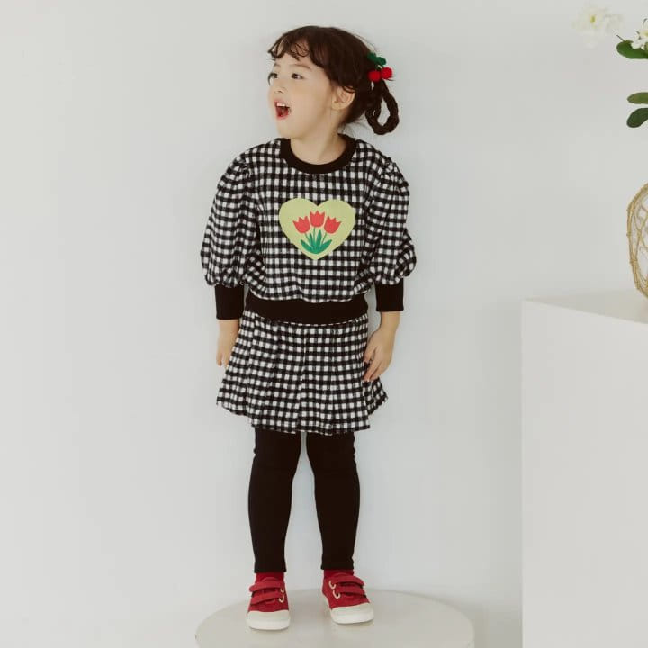 Orange Mom - Korean Children Fashion - #kidzfashiontrend - Check Wrinkle Leggings - 3