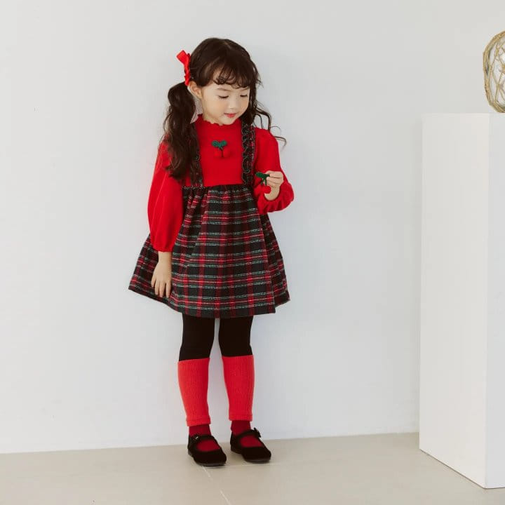 Orange Mom - Korean Children Fashion - #kidzfashiontrend - Check Frill One-piece - 2