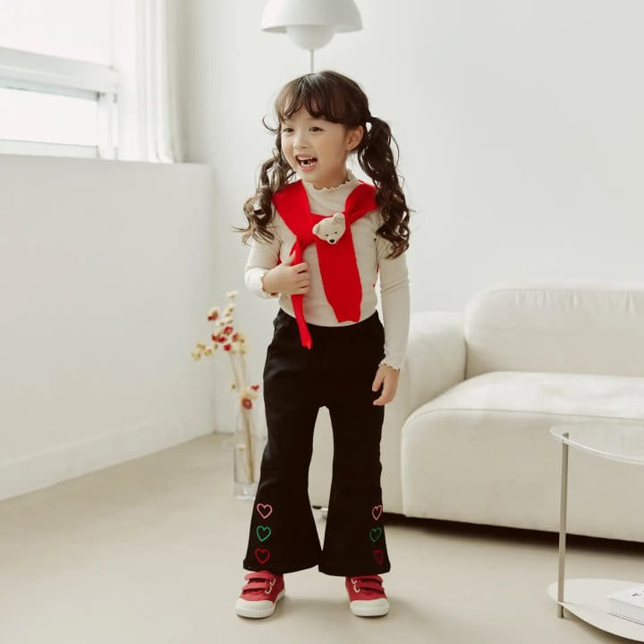 Orange Mom - Korean Children Fashion - #littlefashionista - Heart Pants - 3