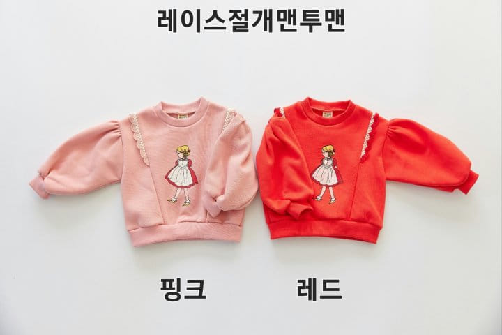 Orange Mom - Korean Children Fashion - #Kfashion4kids - Lace Slit Sweathsirt - 4