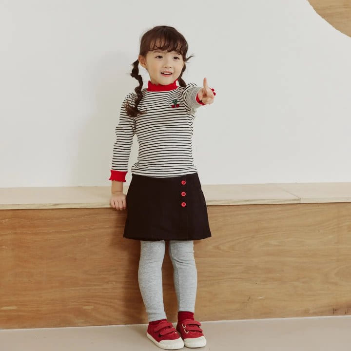 Orange Mom - Korean Children Fashion - #littlefashionista - Warp Skirt Leggings - 3