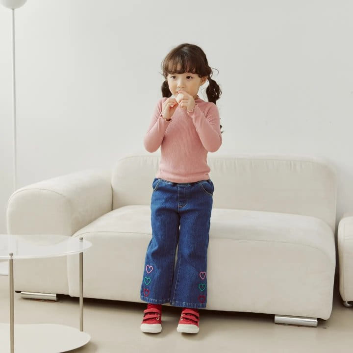 Orange Mom - Korean Children Fashion - #littlefashionista - Heart Pants - 4