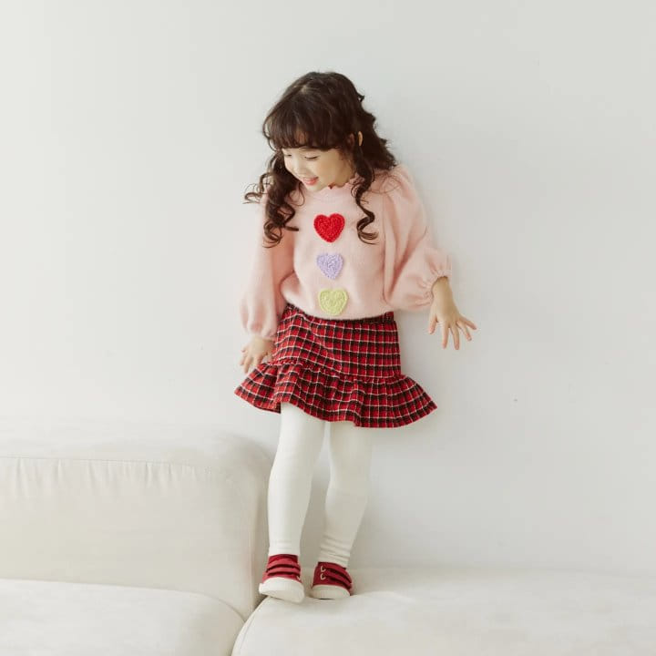 Orange Mom - Korean Children Fashion - #magicofchildhood - Heart Knit Sweatshirt - 3