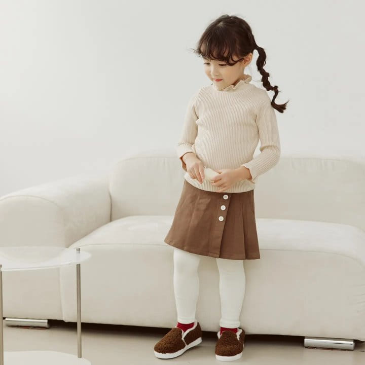Orange Mom - Korean Children Fashion - #littlefashionista - Warp Skirt Leggings - 4