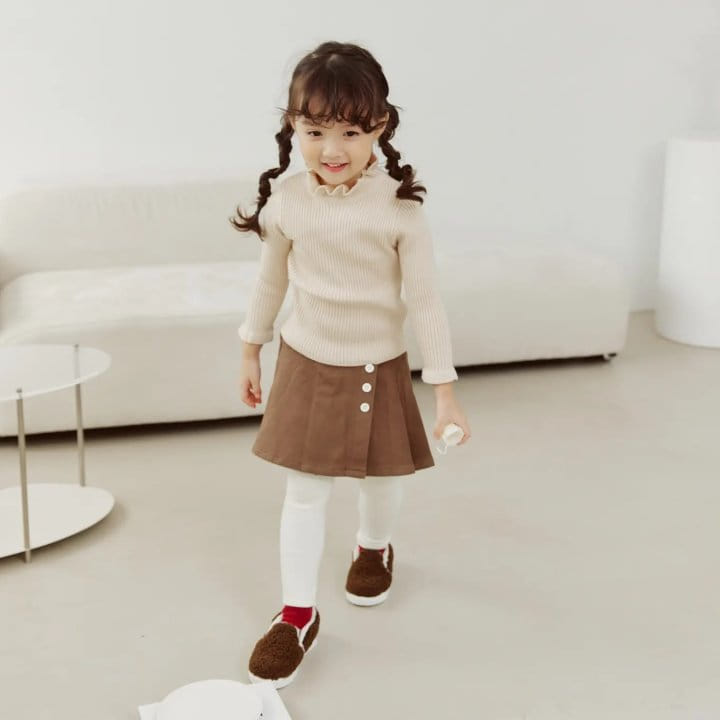 Orange Mom - Korean Children Fashion - #minifashionista - Warp Skirt Leggings - 5