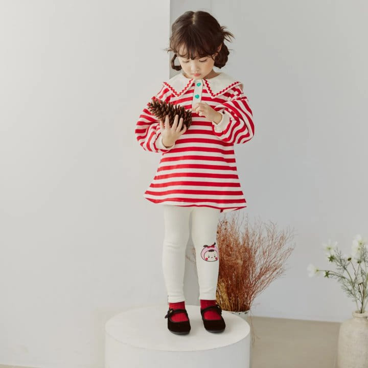 Orange Mom - Korean Children Fashion - #prettylittlegirls - Stripes Collar ONE-piece