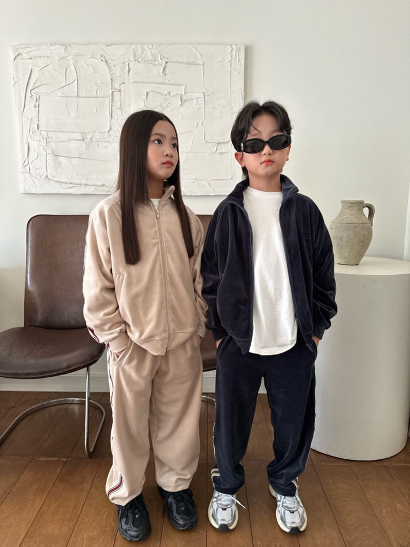 Our - Korean Children Fashion - #littlefashionista - Perry Veloure Zip-up - 6