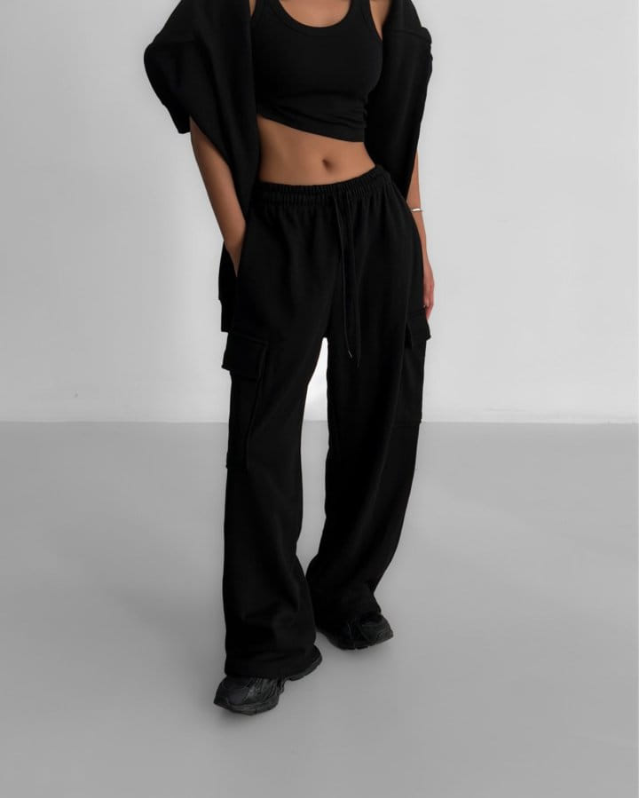 Paper Moon - Korean Women Fashion - #momslook - cargo pocket wide sweatpants