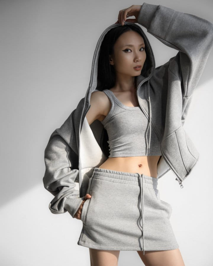 Paper Moon - Korean Women Fashion - #momslook - drawstring sweat mini skirt - 6