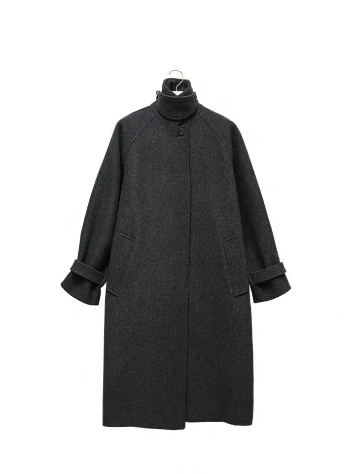 Paper Moon - Korean Women Fashion - #momslook - wool oversized high neck collar balmacaan coat - 7