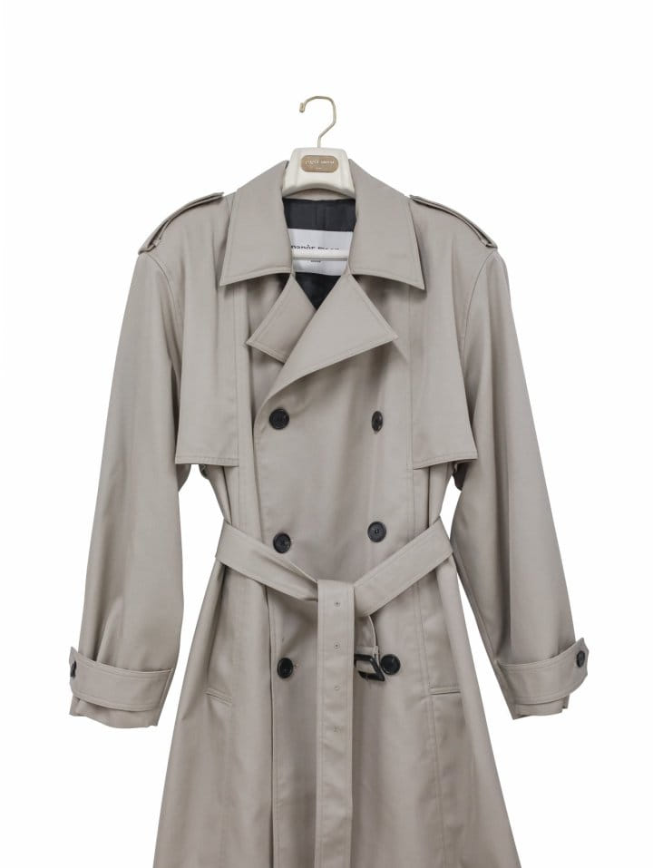 Paper Moon - Korean Women Fashion - #momslook - padded detail oversized double breasted trench coat - 7