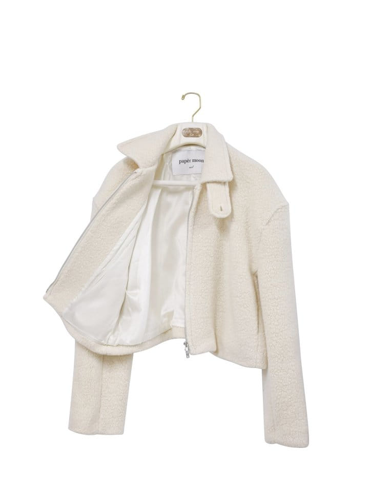 Paper Moon - Korean Women Fashion - #momslook - Bouclé alpaca blend wool cropped two way zipped jacket - 10