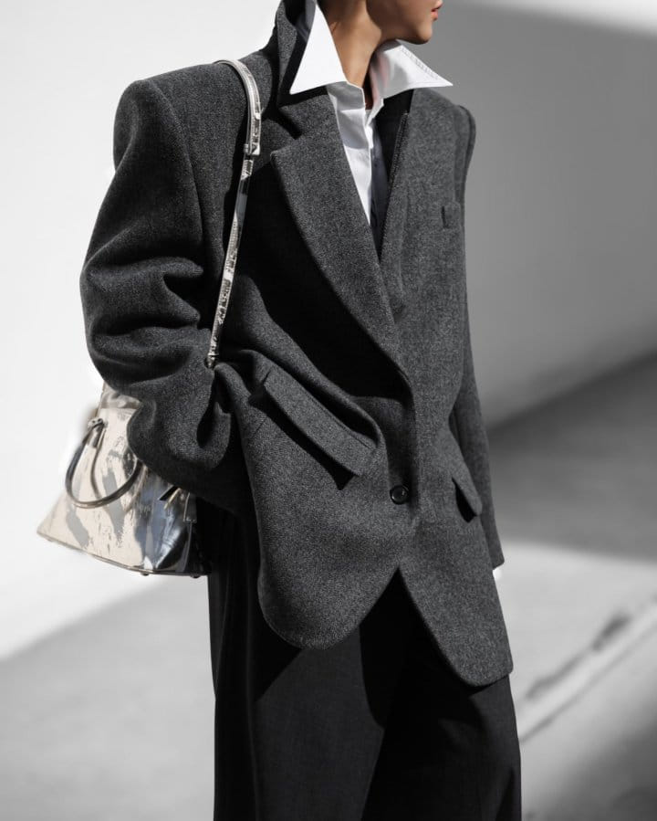 Paper Moon - Korean Women Fashion - #momslook - LUX herringbone wool oversized blazer - 11