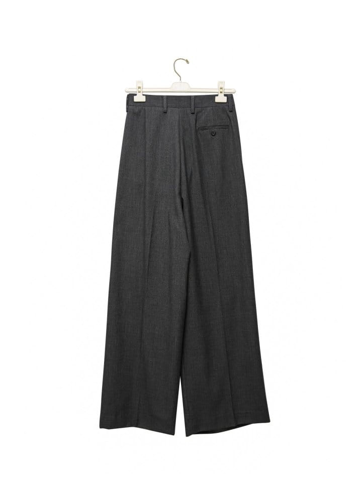 Paper Moon - Korean Women Fashion - #momslook - asymmetry pin tuck wide maxi trousers - 6
