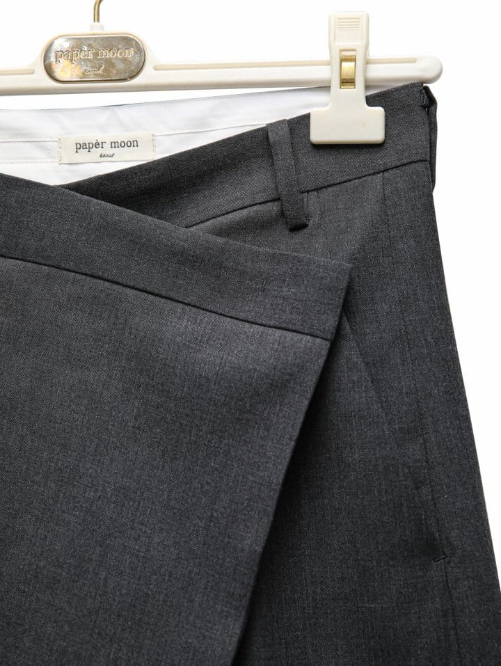 Paper Moon - Korean Women Fashion - #momslook - asymmetry pin tuck wide maxi trousers - 8