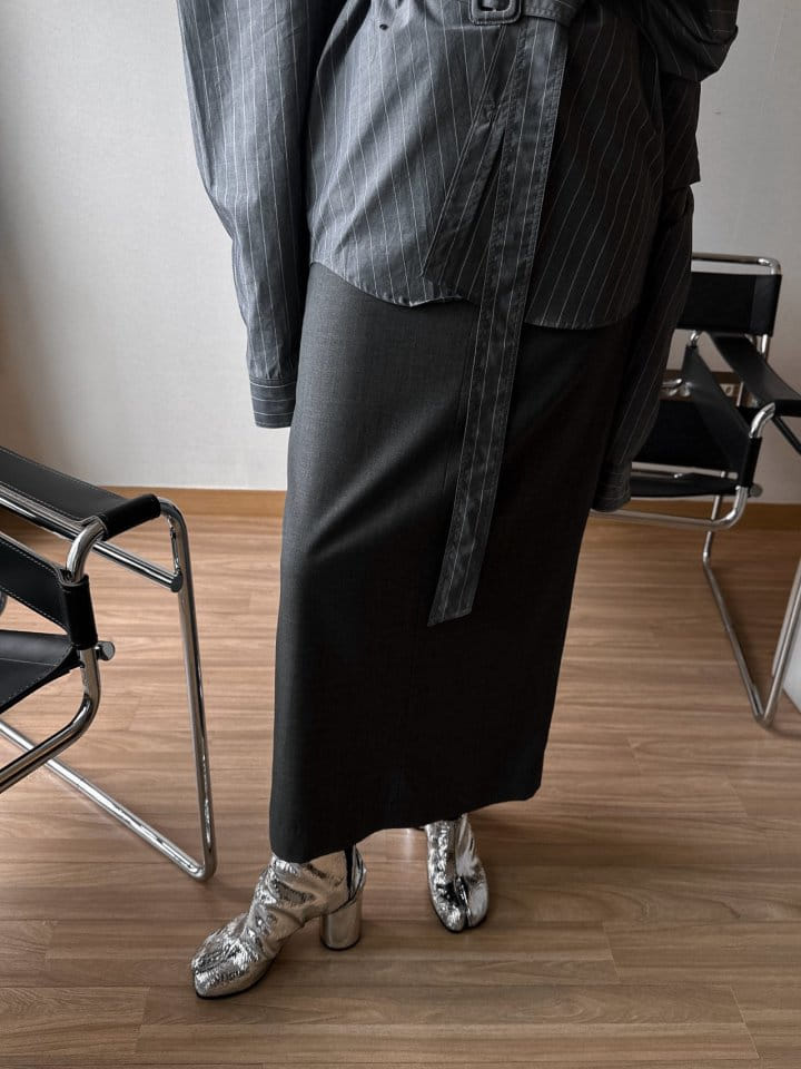 Paper Moon - Korean Women Fashion - #momslook - maxi length straight pencil line skirt - 2
