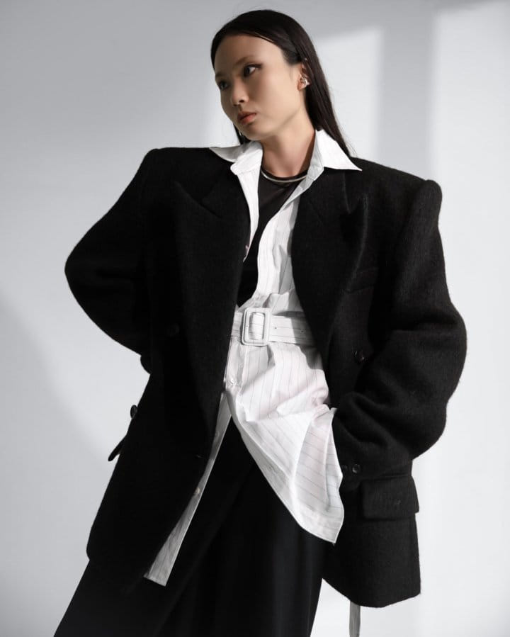 Paper Moon - Korean Women Fashion - #pursuepretty - striped pattern belted button down shirt - 3
