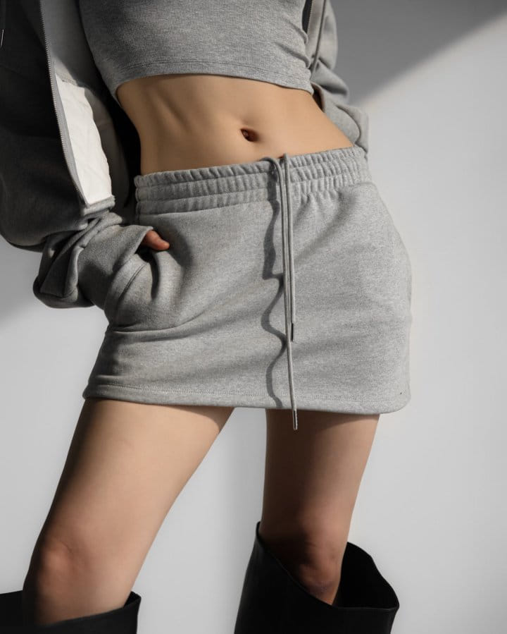 Paper Moon - Korean Women Fashion - #restrostyle - drawstring sweat mini skirt