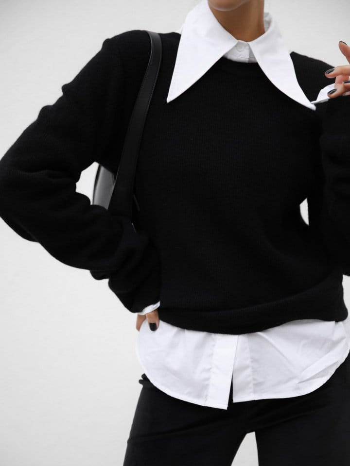 Paper Moon - Korean Women Fashion - #restrostyle - cashmere back twist drape knit top - 3