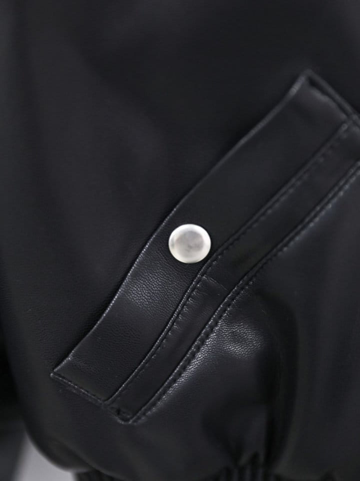 Paper Moon - Korean Women Fashion - #restrostyle - vegan leather cropped bomber jacket - 10