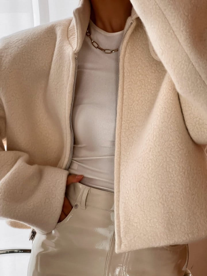 Paper Moon - Korean Women Fashion - #restrostyle - Bouclé alpaca blend wool cropped two way zipped jacket - 5