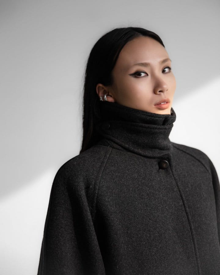 Paper Moon - Korean Women Fashion - #romanticstyle - wool oversized high neck collar balmacaan coat