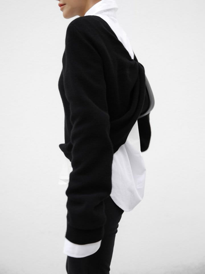 Paper Moon - Korean Women Fashion - #restrostyle - cashmere back twist drape knit top - 4