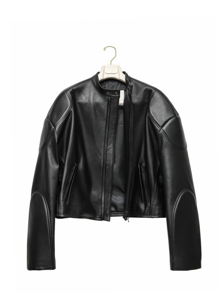 Paper Moon - Korean Women Fashion - #shopsmall - LUX oversized lambskin leather racer biker jacket - 8