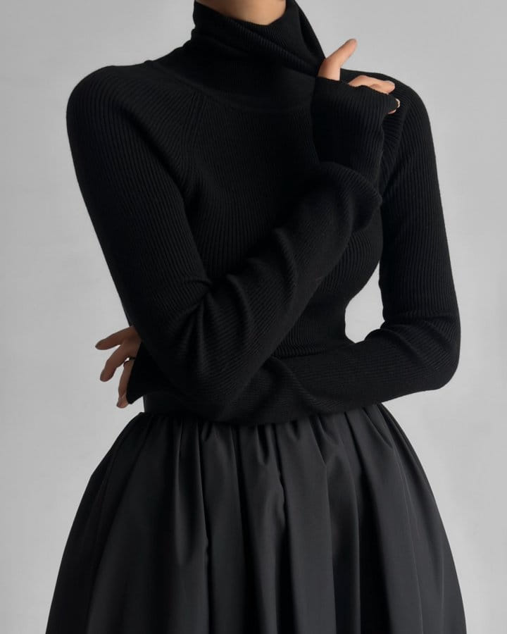 Paper Moon - Korean Women Fashion - #shopsmall - turtleneck ribbed knit top - 4