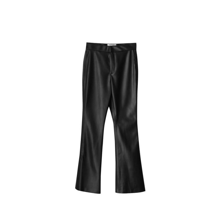 Paper Moon - Korean Women Fashion - #thatsdarling - leather cropped flare pants - 3