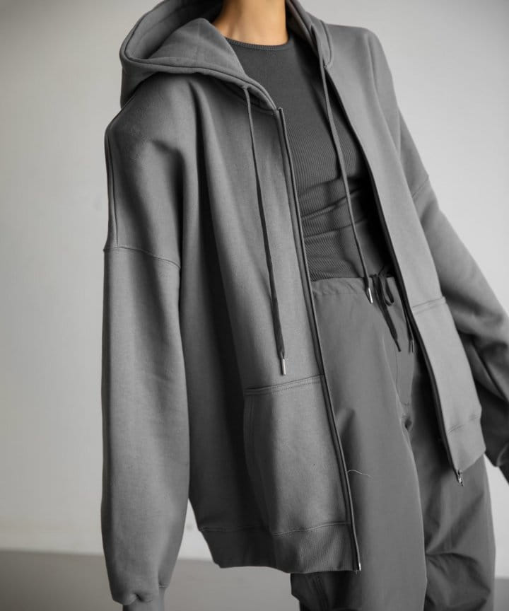 Paper Moon - Korean Women Fashion - #thelittlethings - super oversized padded shouder detail full zipped hoodie - 2