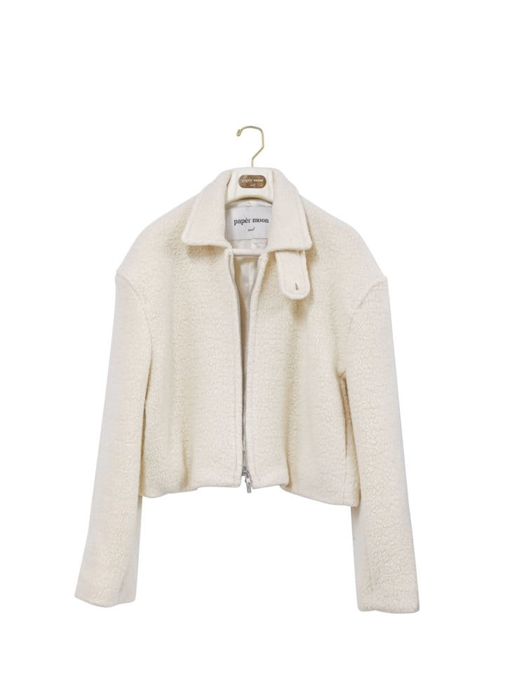 Paper Moon - Korean Women Fashion - #thelittlethings - Bouclé alpaca blend wool cropped two way zipped jacket - 9