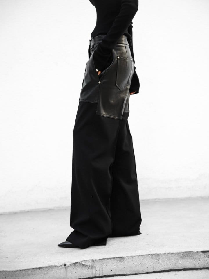 Paper Moon - Korean Women Fashion - #thelittlethings - lambskin touch bi ~ fabric wide trousers