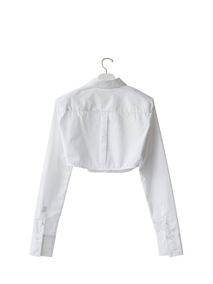 Paper Moon - Korean Women Fashion - #vintageinspired - LUX shoulder pad cropped button down shirt - 2