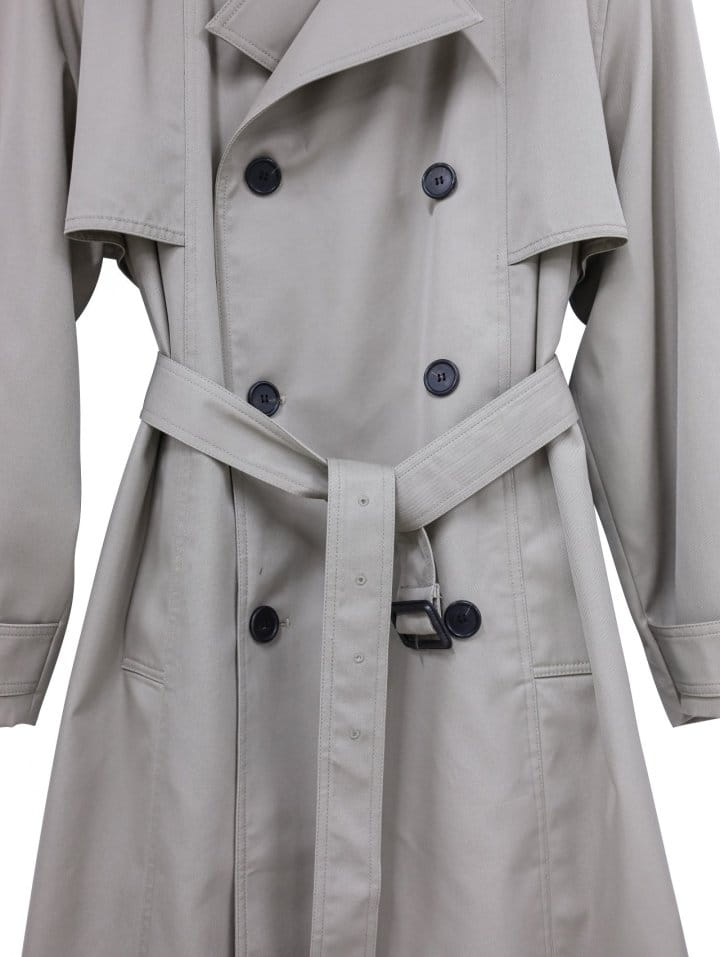 Paper Moon - Korean Women Fashion - #vintageinspired - padded detail oversized double breasted trench coat - 10