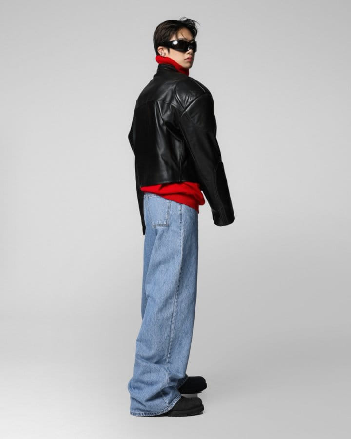 Paper Moon - Korean Women Fashion - #vintageinspired - LUX oversized lambskin leather racer biker jacket - 4