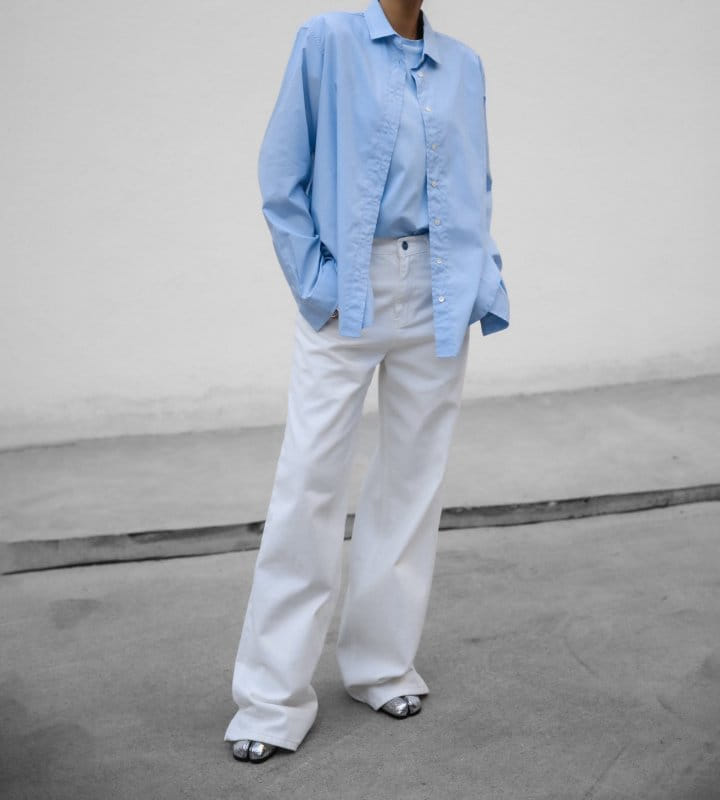Paper Moon - Korean Women Fashion - #vintagekidsstyle - high rise wide leg white denim pants - 2