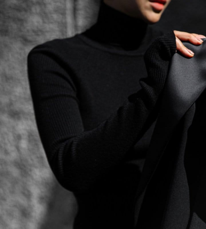 Paper Moon - Korean Women Fashion - #womensfashion - turtleneck ribbed knit top