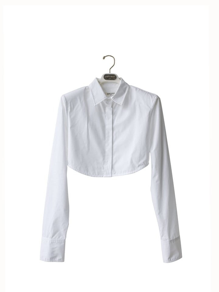 Paper Moon - Korean Women Fashion - #womensfashion - LUX shoulder pad cropped button down shirt