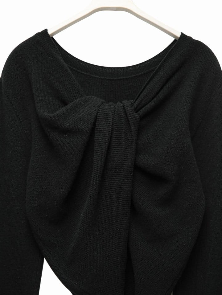 Paper Moon - Korean Women Fashion - #womensfashion - cashmere back twist drape knit top - 11