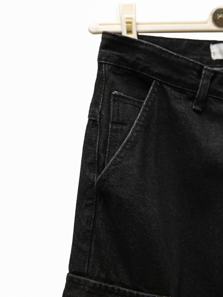 Paper Moon - Korean Women Fashion - #womensfashion - washed black denim low ~ rise pocket cargo jeans - 8