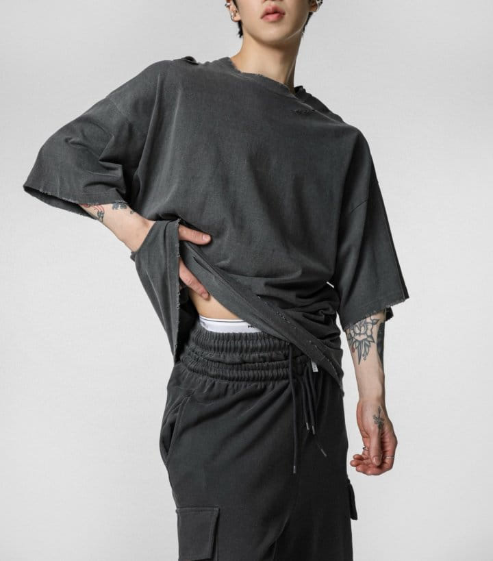 Paper Moon - Korean Women Fashion - #womensfashion - oversized pigment cutted detail t ~ shirt - 2