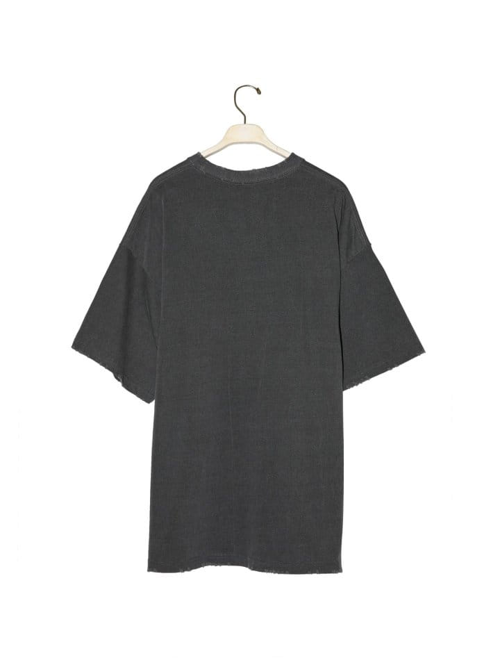 Paper Moon - Korean Women Fashion - #momslook - oversized pigment cutted detail t ~ shirt - 4