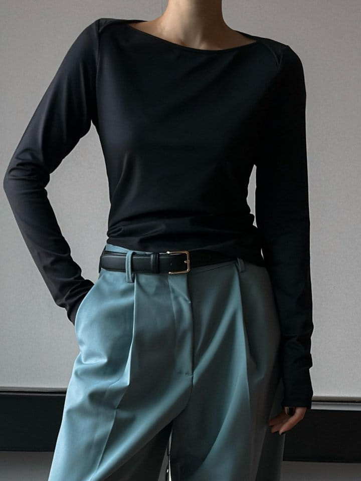 Paper Moon - Korean Women Fashion - #womensfashion - boatneck detail long sleeved t ~ shirt - 2