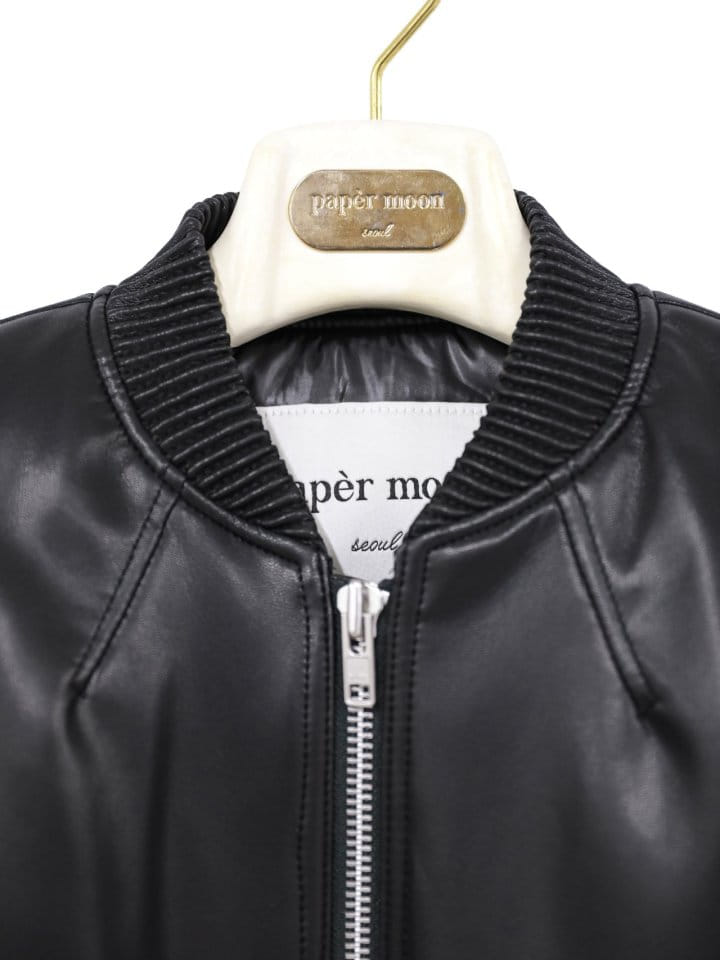 Paper Moon - Korean Women Fashion - #womensfashion - vegan leather cropped bomber jacket - 6