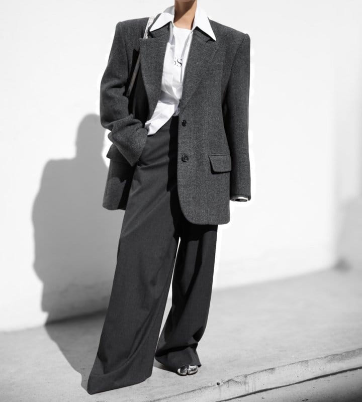 Paper Moon - Korean Women Fashion - #womensfashion - LUX herringbone wool oversized blazer - 6